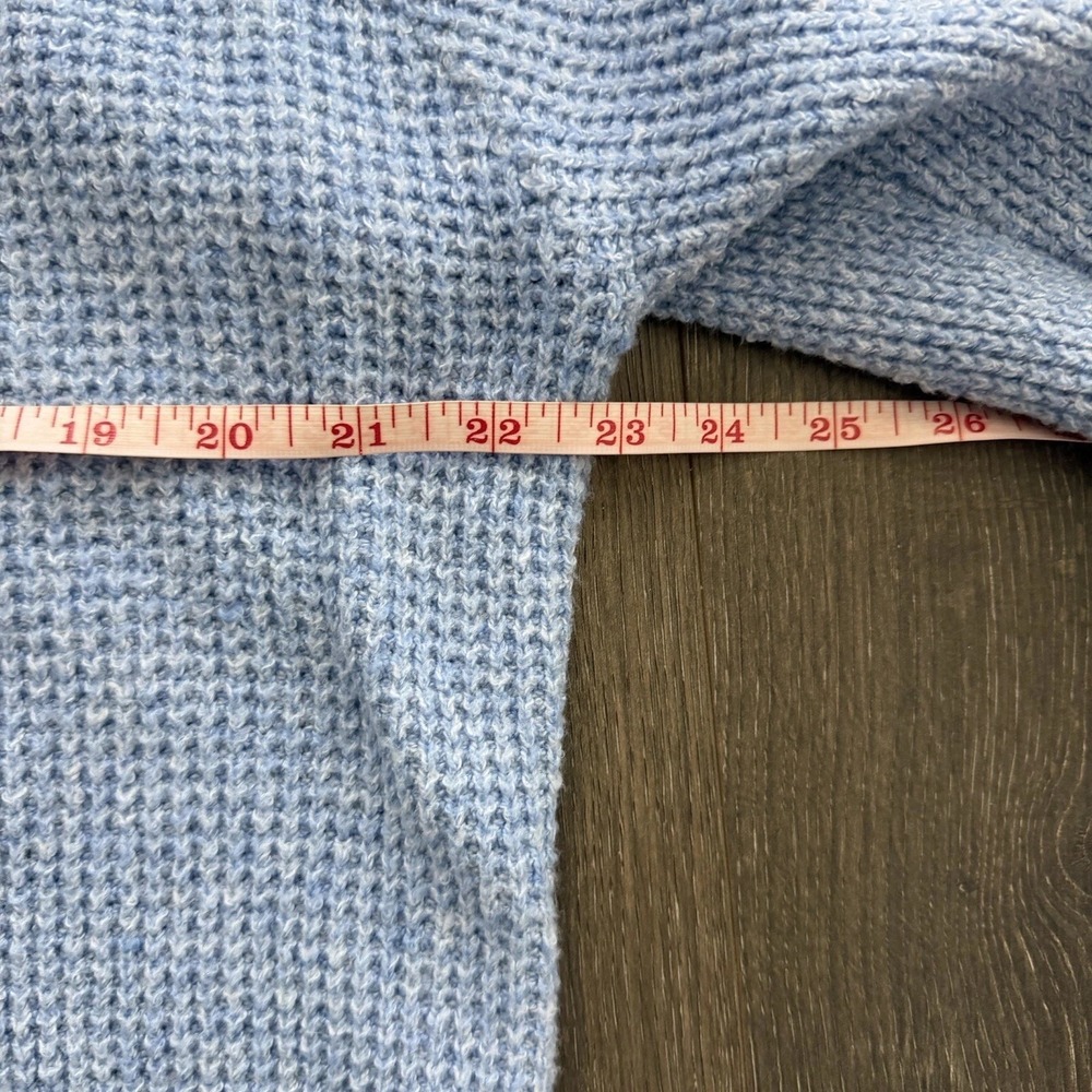 Aerie Soft Waffle Knit Collard Slouchy Oversized Pullover Sweater Blue XS Boho - Picture 7 of 8